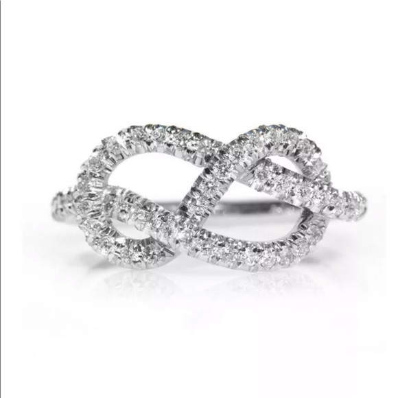 925 Stamped Sterling Silver Infinity CZ Ring - Picture 4 of 8